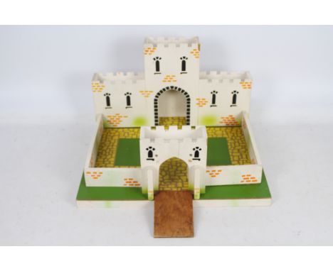 Joytoy - A vintage British made wooden Joytoy Castle. It measures 46 x 37 x 26 cm and it appears in Fair to Good condition, n