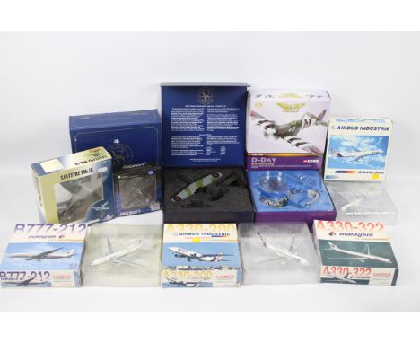 Dragon Wings - Corgi - Oxford - A collection of 8 1/400 - 1/72 scale, die cast model planes to include: Malaysia B777-212 #55