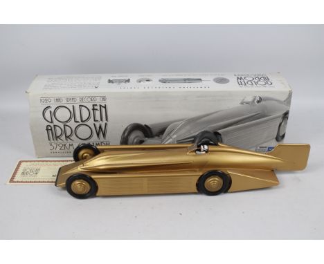 Schylling Collector Series - A large pressed aluminium model of the 1929 Golden Arrow Land Speed Record car', approx 51 cm (l