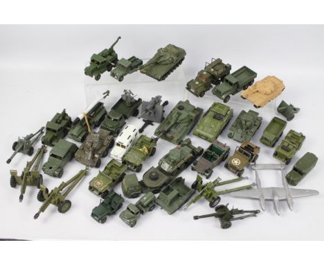 Dinky - Corgi - Britains - Lone Star - A collection of 30 plus military vehicles including Army Water Tanker # 643, Jeep # 25