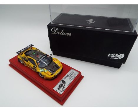 BBR Models - an extremely rare 1:43 scale DeLuxe model yellow and black Ferrari, 24 Hour Le Mans issued in a Limited Edition 