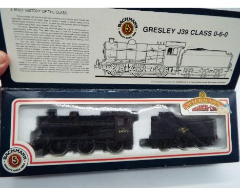 Bachmann Branch-Line - an OO gauge Gresley J39 class model locomotive and tender 0-6-0 op no 64970 with fly wheel gear drive 