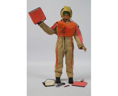 Palitoy, Action Man - A Palitoy Action Man figure in Landing Signal Officer outfit. The red painted hard head figure with har