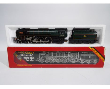 Hornby - A boxed Hornby R063 OO gauge Class 7 4-6-2 steam locomotive and tender, Op.No. 7000 'Britannia' in BR green livery. 