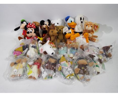 Disney Store, Disney Quest, Ty Beanie, Other - A mixed lot of 24 x soft toys and bears - Lot includes a 'Sheets' Beanie baby 