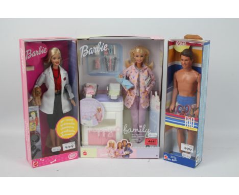 Mattel Barbie, Ken and Happy family - 3 x boxed sets. A boxed Barbie Pet Doctor ( No 50595). A boxed Ken Rio de Janeiro (No 5