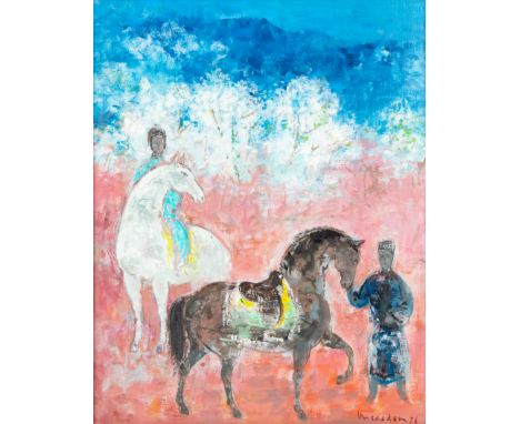 VU CAO DAM (VIETNAMESE-FRENCH 1908-2000)Les chevaux,1978oil on canvas41.3 x 33.7 cm (16 1/4 x 13 1/4 in.) signed and dated lo