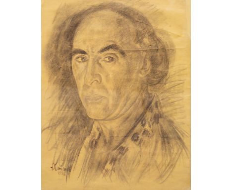 ABRAHAM MANIEVICH (UKRAINIAN 1883-1942)Self-Portrait, 1936charcoal on paper68 x 54 cm (26 3/4 x 21 14 in.) [sight]signed and 