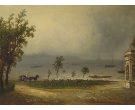 MERKERTICH GIVANIAN (TURKISH-ARMENIAN 1848-1906)Tophane [Constantinople] , 1886oil on canvas 53 x 72 cm (20 7/8 x  28 3/8 in.