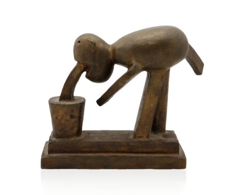 ANDREY DILLENDORF (RUSSIAN B. 1936)Throwing Upbronze with light brown patinaheight: 14 cm (5 1/2 in.), dimensions of base: 14