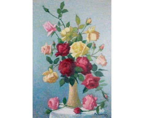 ACHILLE LAUGE (FRENCH 1861-1944)Vase of Roses, 1924oil on canvas 73 x 50 cm (28 3/4 x 19 5/8 in.)signed and dated lower right
