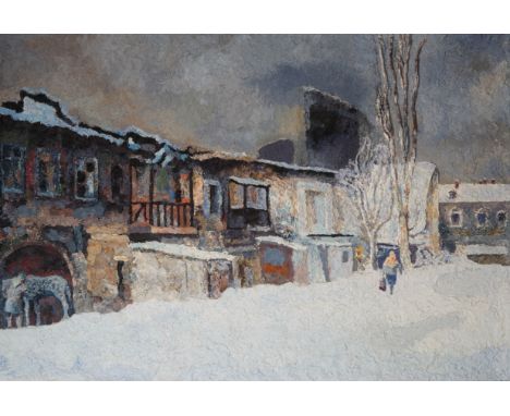 LEV MESHBERG (RUSSIAN 1933-2007)Street in Odessa,2003oil on canvas70.5 x 100 cm (27 3/4 x 39 3/8 in.)initialed and dated lowe