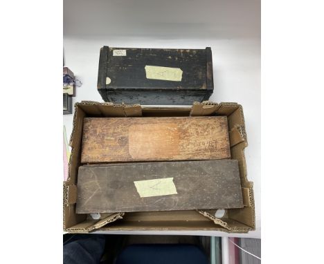three boxes of lantern slides.
