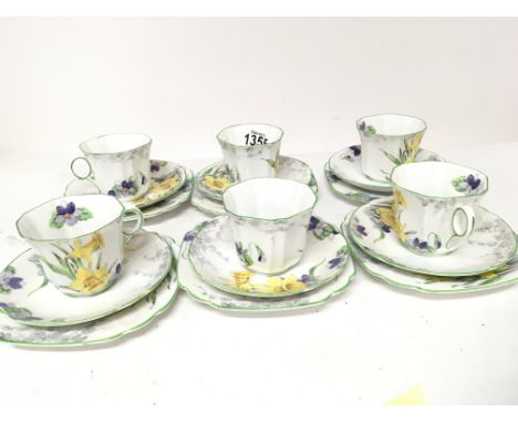 A Vintage Melba decorative English bone china porcelain Spring pattern tea sets is place setting no obvious damage.