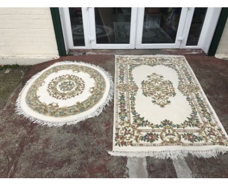 Modern Chinese light washable floral pattern rugs ,dimensions 188x124 & 125x125cm appox.- NO RESERVE