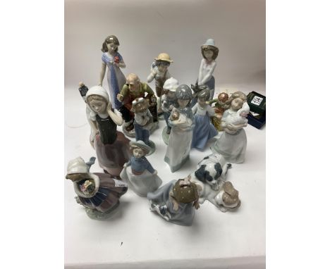 A collection of ceramic figures including nao figures. NO RESERVE.