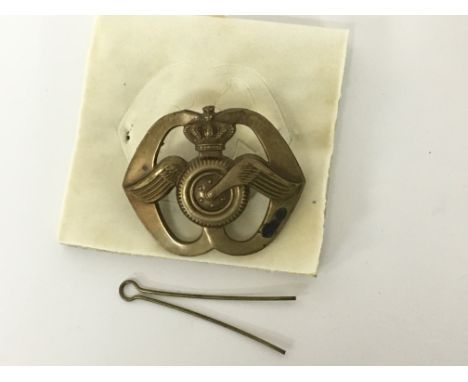 A Military badge believed to be I world war imperial German Army Motorised Unit badge in a later box. 5cm x 5.5cm.