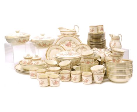 A Royal Doulton porecelain Lisette pattern dinner tea and coffee service, comprising pair of graduated meat platters, two ova