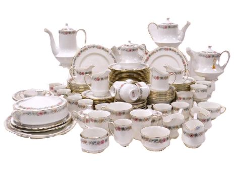 A Royal Albert and Paragon porcelain Belinda pattern dinner tea and coffee service, comprising oval meat platter, three sauce