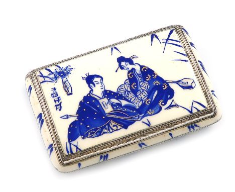 An Austrian silver and enamel box in the Japanese taste, with import marks for Glasgow 1925, importer's mark of R.S, rectangu