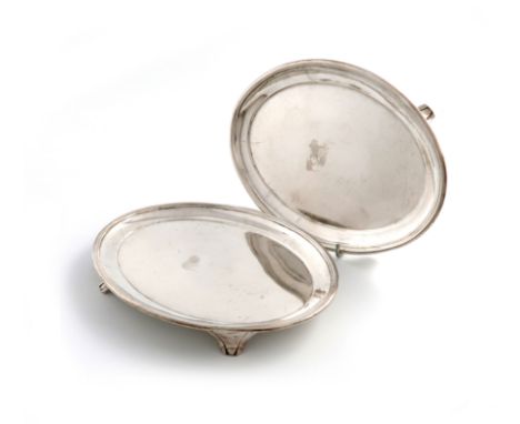 A pair of George III silver teapot stands, by Solomon Hougham, marks worn, plain oval form, moulded borders, on four bracket 