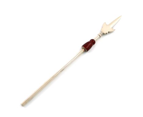 A novelty silver and enamel letter opener, by The Goldsmiths and Silversmiths Company, London 1926, modelled as a pike, with 