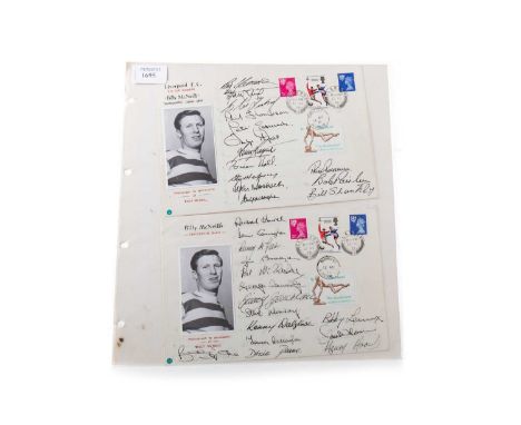CELTIC F.C. VS. LIVERPOOL F.C., BILLY McNEILL TESTIMONIAL SIGNED COVERS 12TH AUGUST 1974 two covers, one signed by the Celtic