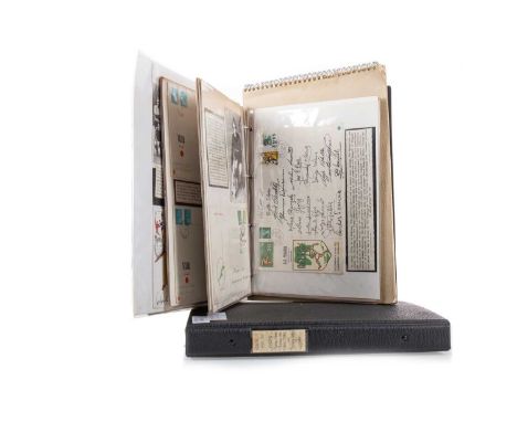CELTIC F.C., SIGNED FIRST DAY COVER COLLECTION CIRCA 1979/91 the philatelic display mounted with text covering each piece, co