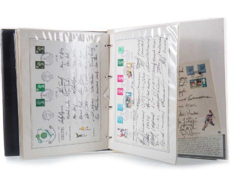 CELTIC F.C., SIGNED FIRST DAY COVER COLLECTION CIRCA 1985/87 the philatelic display mounted with text covering each piece, co
