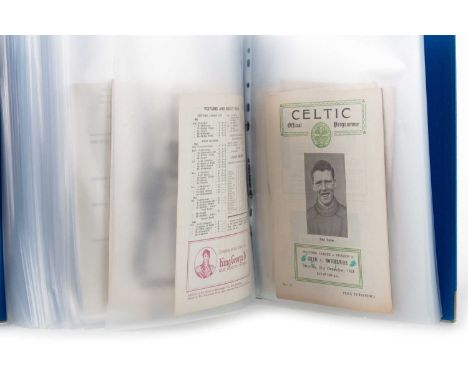 CELTIC F.C., COLLECTION OF DOMESTIC PROGRAMMES CIRCA 1950/60s comprising v Hibs 17th April 1954, Stirling Albion 12th Novembe