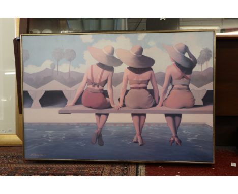Print of ladies - Approx 91cm x 61cm