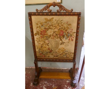 Mid 19thC sliding rosewood firescreen 
