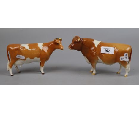 Beswick Guernsey bull and cow 