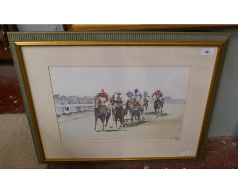L/E signed horse racing print 