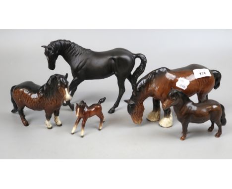 Collection of Beswick horses to include Black Beauty 