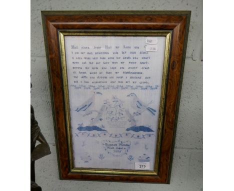 Print of a sampler in attractive frame 