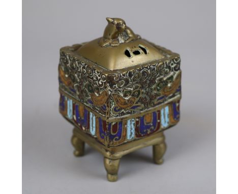 Chinese bronze cloisonne censor Ming mark - no reserve 