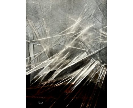 RAY OF LIGHT 1 mixed media on canvas 60 x 45cm (framed) Painted in 2010 To be sold with a certificate of authenticity.