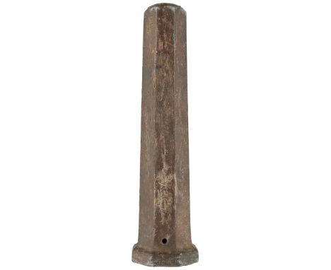 with tapering octagonal barrel formed with a narrow bevel around the muzzle, strongly moulded base-ring, pierced vent, and in