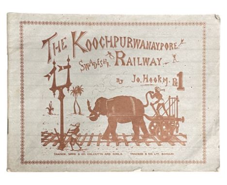 The Koochpurwanaypore Swadeshi Railway Thacker Spink &amp; Co. Calcutta 1920s Paperback booklet. 49 monochrome plates and 10 