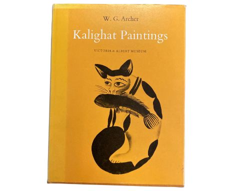 Kalighat Paintings, HMSO, London 1971, 127 pages of text, 91 black &amp; white plates, buckram boards, jacket faded on spine,