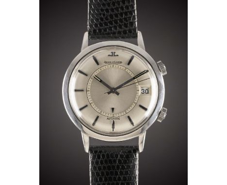 A GENTLEMAN'S STAINLESS STEEL JAEGER LECOULTRE MEMOVOX AUTOMATIC ALARM WRIST WATCHCIRCA 1960s, REF. 855Movement: "Bumper" aut