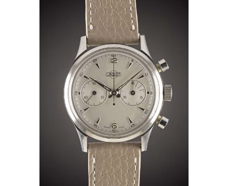 A GENTLEMAN'S LARGE SIZE STAINLESS STEEL JAQUET EXCELSIOR PARK "WATERPROOF" CHRONOGRAPH WRIST WATCHCIRCA 1960sMovement: Manua