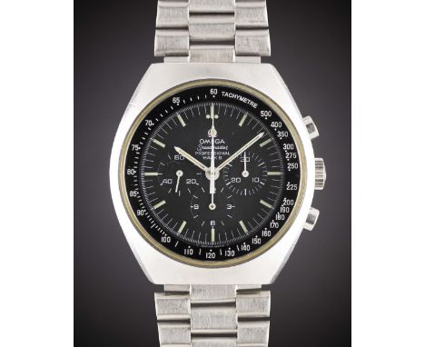 A GENTLEMAN'S STAINLESS STEEL OMEGA SPEEDMASTER PROFESSIONAL MARK II CHRONOGRAPH BRACELET WATCHCIRCA 1977, REF. 145.034Moveme