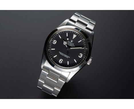 A VERY RARE GENTLEMAN'S STAINLESS STEEL ROLEX OYSTER PERPETUAL EXPLORER BRACELET WATCHCIRCA 1989, REF. 1016 "L SERIAL" LAST Y