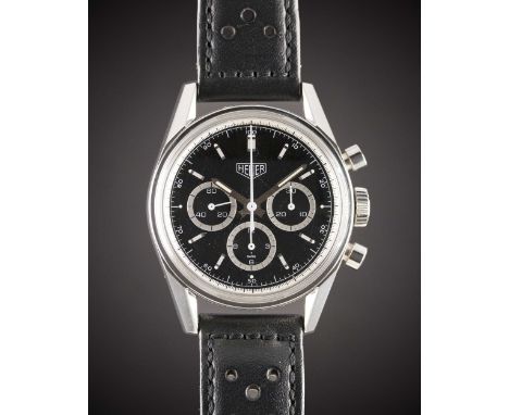 A GENTLEMAN'S STAINLESS STEEL HEUER CLASSIC CARRERA CHRONOGRAPH WRIST WATCHDATED 2000, REF. CS3113 TAG HEUER RE-EDITION, ACCO