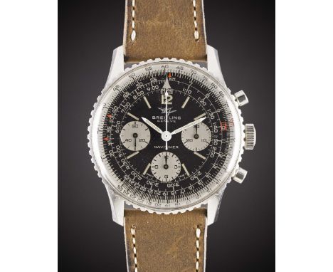 A GENTLEMAN'S STAINLESS STEEL BREITLING NAVITIMER CHRONOGRAPH WRIST WATCHCIRCA 1968, REF. 806 "BOXED 10", WITH DIAL TURNING A