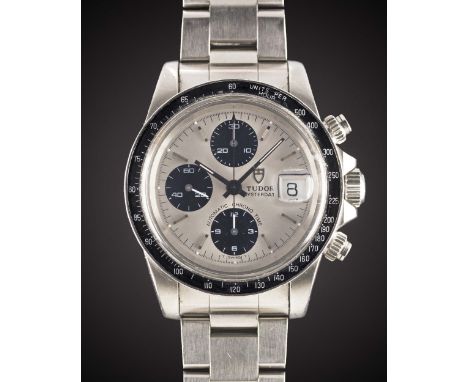 A GENTLEMAN'S STAINLESS STEEL ROLEX TUDOR OYSTERDATE AUTOMATIC CHRONO TIME "BIG BLOCK" CHRONOGRAPH BRACELET WATCHCIRCA 1992, 