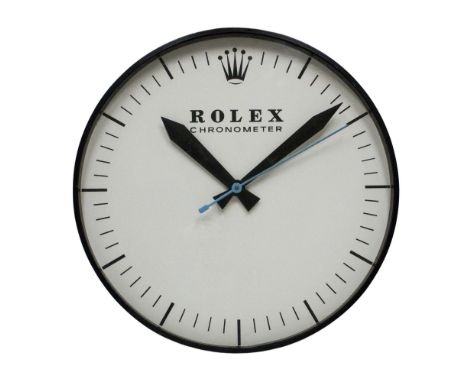 A VERY RARE ROLEX "PAN AM" CHRONOMETER WALL CLOCK CIRCA 1960s, WITH BLUE SWEEP CENTRE SECONDS HAND Movement: Electric powered