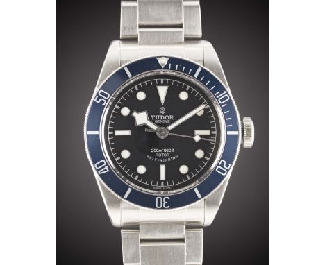 A GENTLEMAN'S STAINLESS STEEL ROLEX TUDOR BLACK BAY "BLUE" SELF WINDING BRACELET WATCHDATED 2014, REF. 79220B, ACCOMPANIED BY